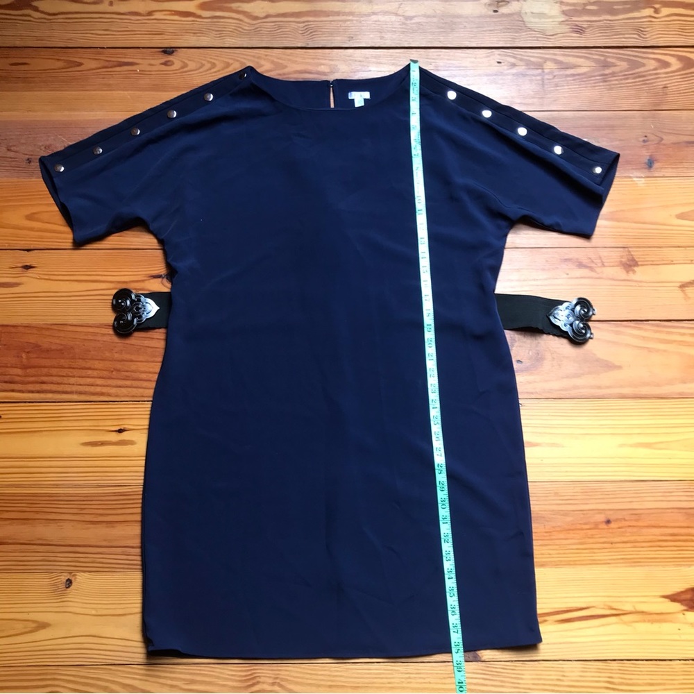 Spense Navy Sheath Tunic Dress with Metal Details, EUC, 14 - Picture 8 of 14